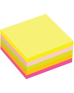 Стикеры самоклеящийся блок 76x76мм 5 цветов неон 400 л SN_54149 6 уп Officespace