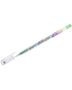 Ручка гелевая Glitter Metal Jell 08мм светло зеленый с блестками 12шт MTJ 500GLSD Crown