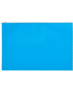 Папка конверт на молнии Color А4 160мкм пластик голубая 12шт Attache