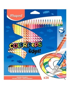 Карандаши цветные 24 цвета Color Peps Oops 3гр d 29мм 3гр c ластиком 832824 12 уп Maped