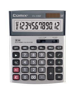 Калькулятор 12 разрядный 203х154мм серебристый Comix