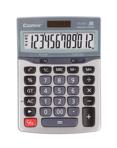 Калькулятор 12 разрядный 176х125мм серебристый Comix