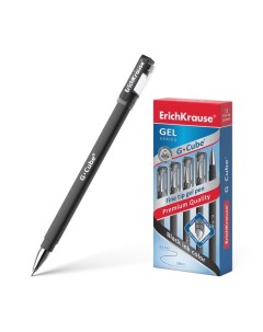 Ручка гелевая Erich Krause G Cube узел Fine tip 0 5 мм чернила чёрные с покрытием Soft Erich krause
