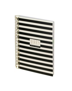 Ежедневник недатированный А5 136л золотой Cute Diary Black White Полоски Bruno visconti