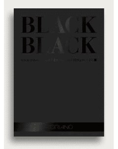 Альбом для эскизов и зарисовок BlackBlack 24x32 см 20 листов 300 г м2 черная бумага Fabriano
