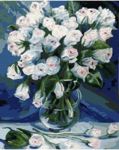 Картина по номерам Букет белых роз EX5948 Цветной мир ярких идей