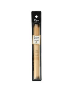 Спицы для вязания чулочные Bamboo натуральный бамбук 4 25мм 20см 5шт KND080425 Tulip