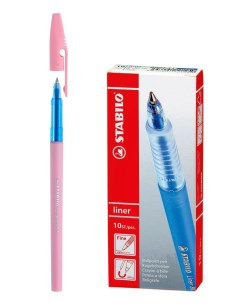 Ручка шариковая 0 38мм Liner 808 синяя 10шт Stabilo