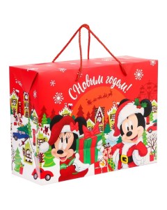 Пакет коробкаС Новым Годом 40х30 см Микки Маус Disney