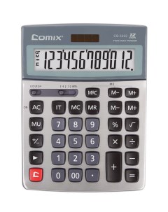Калькулятор 12 разрядный 210х154мм серебристый Comix