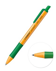 Ручка шариковая автоматическая 0 5мм Pointball зеленая Stabilo
