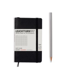 Блокнот Leuchtturm Pocket A6 в клетку 61 лист черный мягкая обложка Leuchtturm1917