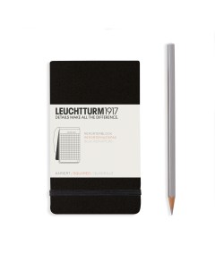 Блокнот Leuchtturm Reporter Notepad Pocket в клетку 94 листа черный твердая обложка Leuchtturm1917