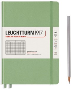 Блокнот Leuchtturm А5 в клетку 125 листов пастельный зеленый твердая обложка Leuchtturm1917