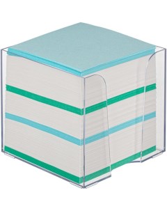 Блок кубик для записей 90x90x90мм разноцветный прозрачный бокс 18шт Attache