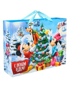Пакет ламинат горизонтальный С Новым годом 40х31х11 5 см Микки Маус и его друзья Disney