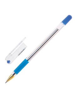 Ручка шариковая масляная с грипом MC Gold синяя корпус прозрачный BMC 02 24 шт Munhwa