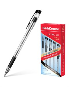 Ручка шариковая Erich Krause Ultra 30 035мм черный цвет чернил масляная основа 12шт 19614 Erich krause