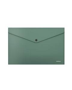 Папка конверт на кнопке А4 140 мкм Fizzy Classic непрозрачная зелёная 12 ш Erich krause