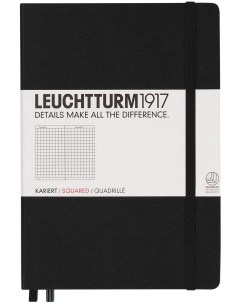 Блокнот Leuchtturm А5 в клетку 125 листов черный твердая обложка Leuchtturm1917