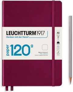 Блокнот Leuchtturm Edition А5 нелинованный 102 листа винный твердая обложка Leuchtturm1917