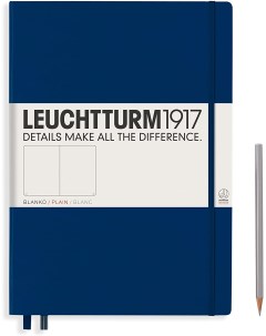 Блокнот Leuchtturm Master A4 нелинованный 117 листов темно синий твердая обложка Leuchtturm1917