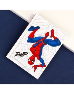 Блокнот А7 64 листа в твёрдой обложке Человек паук Marvel