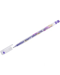Ручка гелевая Glitter Metal Jell 08мм фиолетовый с блестками 12шт MTJ 500GLS D Crown