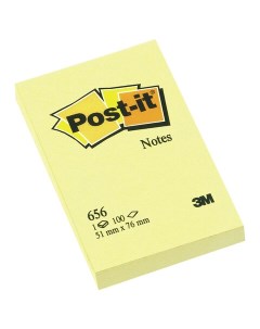 Стикеры самоклеящийся блок Classic 51x76мм желтый пастель 100 л 656 12 уп 3m post-it