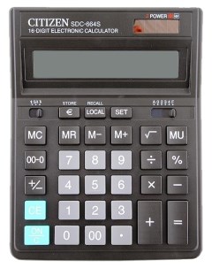 Калькулятор SDC 664S Черный Citizen