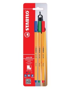 Капиллярная ручка линер для скетчинга 0 4мм Point 88 3 цвета Stabilo