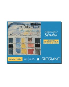 Альбом для акварели Watercolour Studio 27x35 см 75 листов 300 г м2 среднее зерно Fabriano