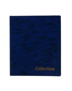 Альбом для монет Оптима на кольцах 230х265 мм 20 листов иск кожа синий Calligrata
