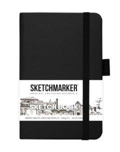Скетчбук 2314001SM 140г м2 9х14см 160 стр цвет черный Sketchmarker