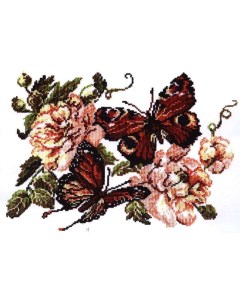 Набор для вышивания Пионы и бабочки Чудесная игла
