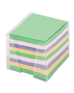 Блок кубик для записей 90x90x90мм цветной прозрачный бокс 127799 12шт Офисмаг