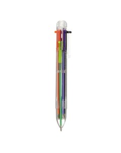 Ручка шариковая автоматическая 6 ти цветная корпус прозрачный 12 шт Calligrata