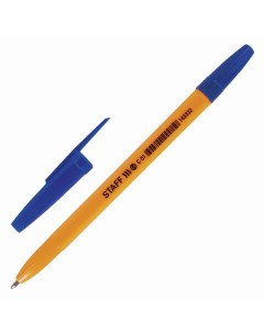 Ручка шариковая C 51 СИНЯЯ корпус оранжевый узел 1 мм линия письма 0 5 мм Staff