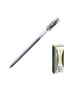 Ручка гелевая стандарт Crown Multi чёрная узел игла 0 4мм одноразовая 12 шт Nobrand