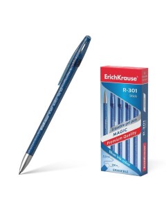 Ручка гелевая стираемая R 301 Magic Gel узел 0 5мм чернила синие 200м 1шт Erich krause
