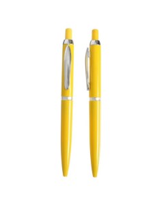 Ручка шариковая автоматическая 0 5 мм под логотип стержень синий жёлтый корпус 12 шт Calligrata
