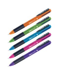 Ручка шариковая автоматическая 0 7 мм Multicolor микс 4 цвета 12 шт Berlingo