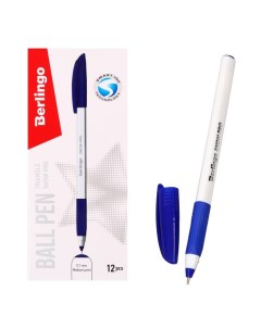 Ручка шариковая Triangle Snow Pro узел 0 7 мм чернила синие грип 12 шт Berlingo