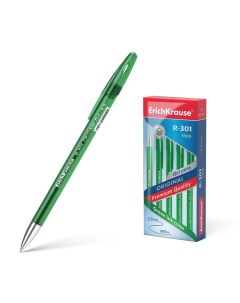 Ручка гелевая R 301 Original Gel узел 0 5 мм чернила зелёные длина линии письма 600 мет Erich krause