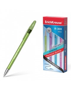 Ручка гелевая R 301 Spring Gel Stick чернила черные узел 0 5 мм длина линии Erich krause