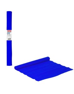 Бумага гофрированная креповая 32 г м2 50х250 см синяя в рулоне 126535 4шт Brauberg