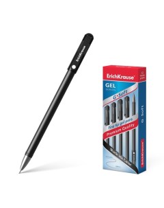 Ручка гелевая G Soft с покрытием Soft Touch чернила чёрные узел 0 38 мм дл Erich krause