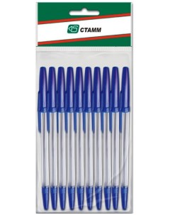 Набор ручек шариковых Оптима синяя 0 7 мм 10 шт Стамм