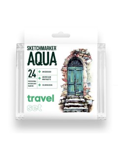 Набор двухсторонних акварельных маркеров Aqua Travel 24 цвета SMA 24TRAV Sketchmarker
