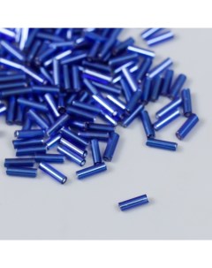 Бисер стеклярус 10 г размер 3 6 мм 0028 т синий 9378550 Zlatka